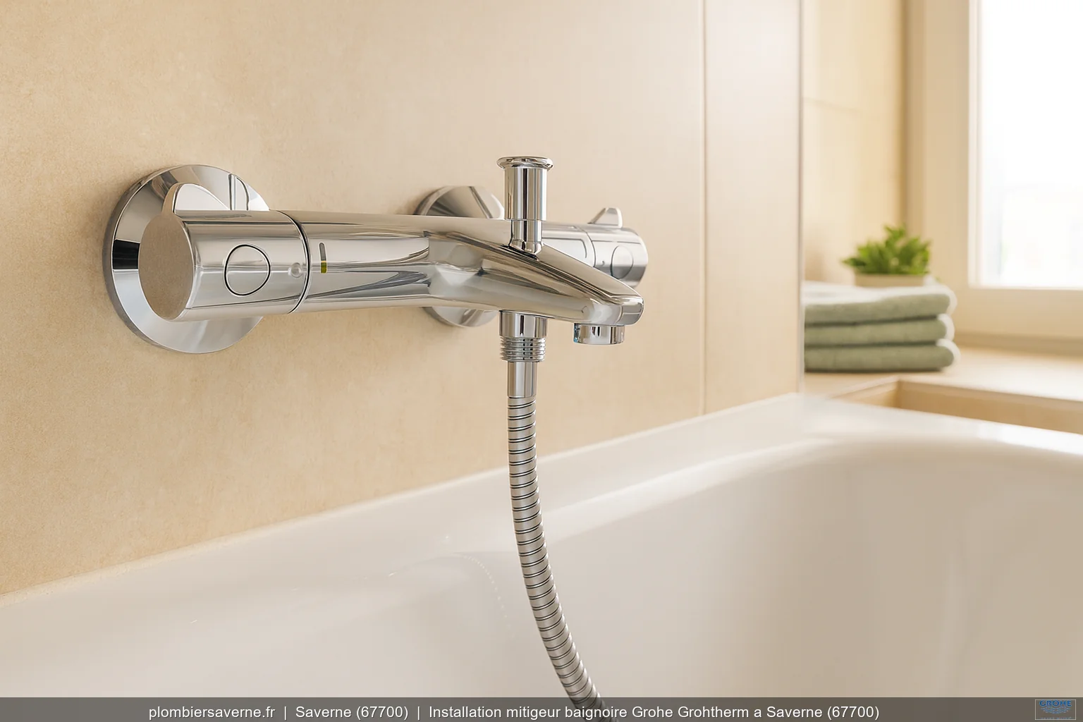 Installation mitigeur baignoire Grohe Grohtherm a Saverne (67700)