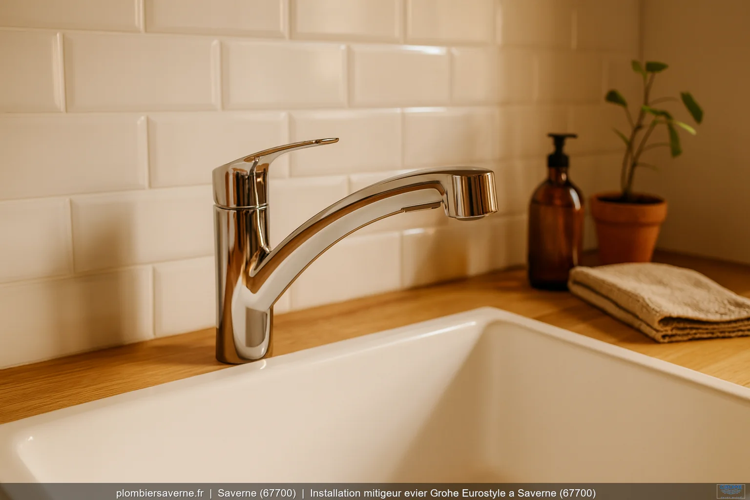 Installation mitigeur evier Grohe Eurostyle a Saverne (67700)