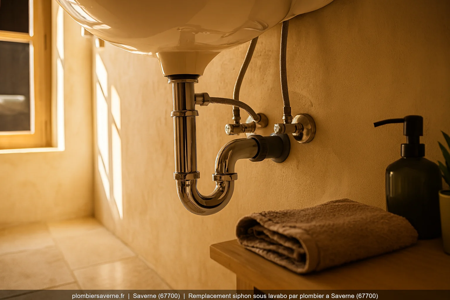 Remplacement siphon sous lavabo par plombier a Saverne (67700)
